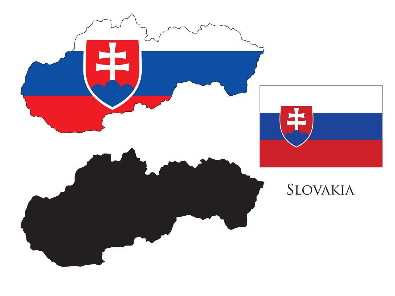 slovakia flag and map illustration vector