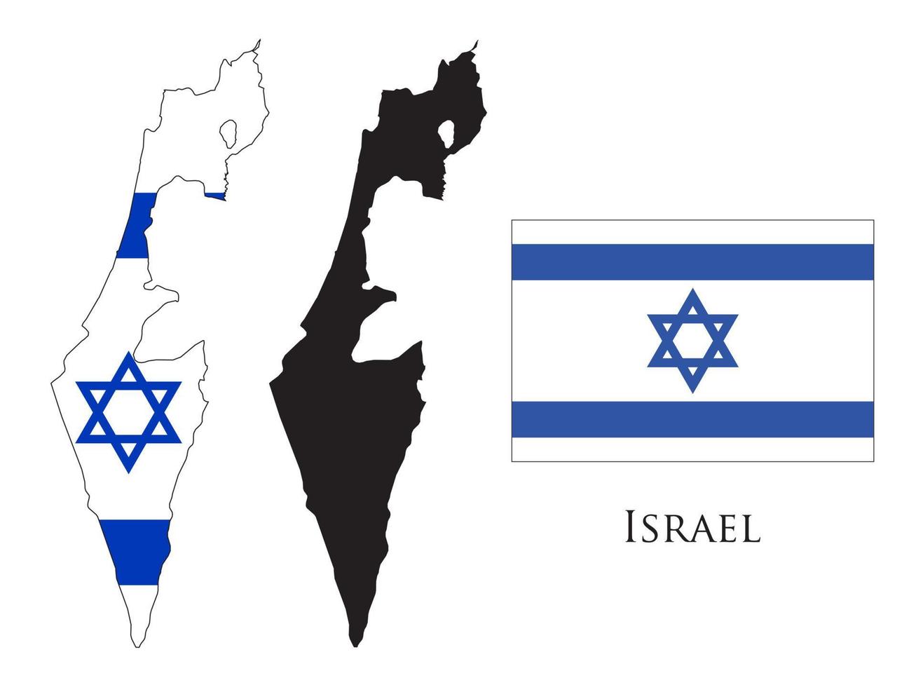 israel flag and map illustration vector