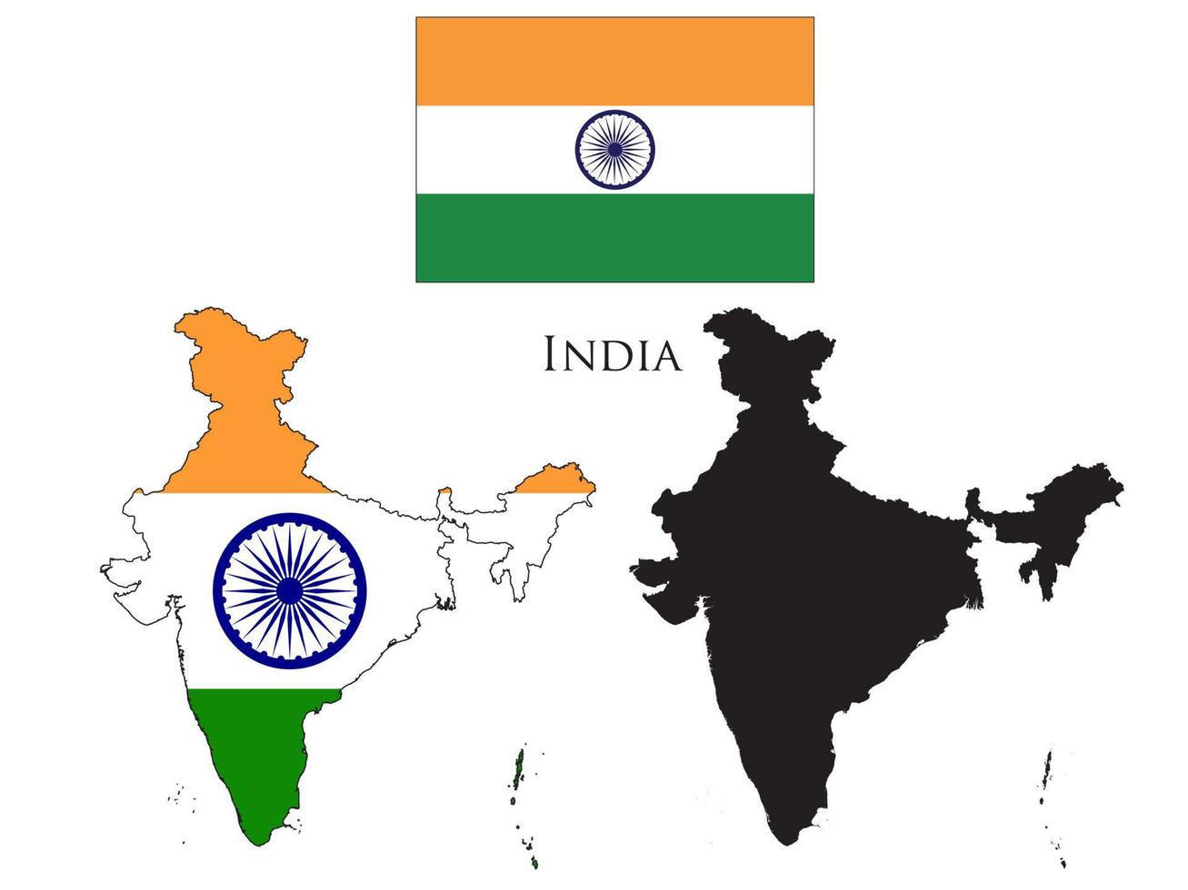 india flag and map illustration vector