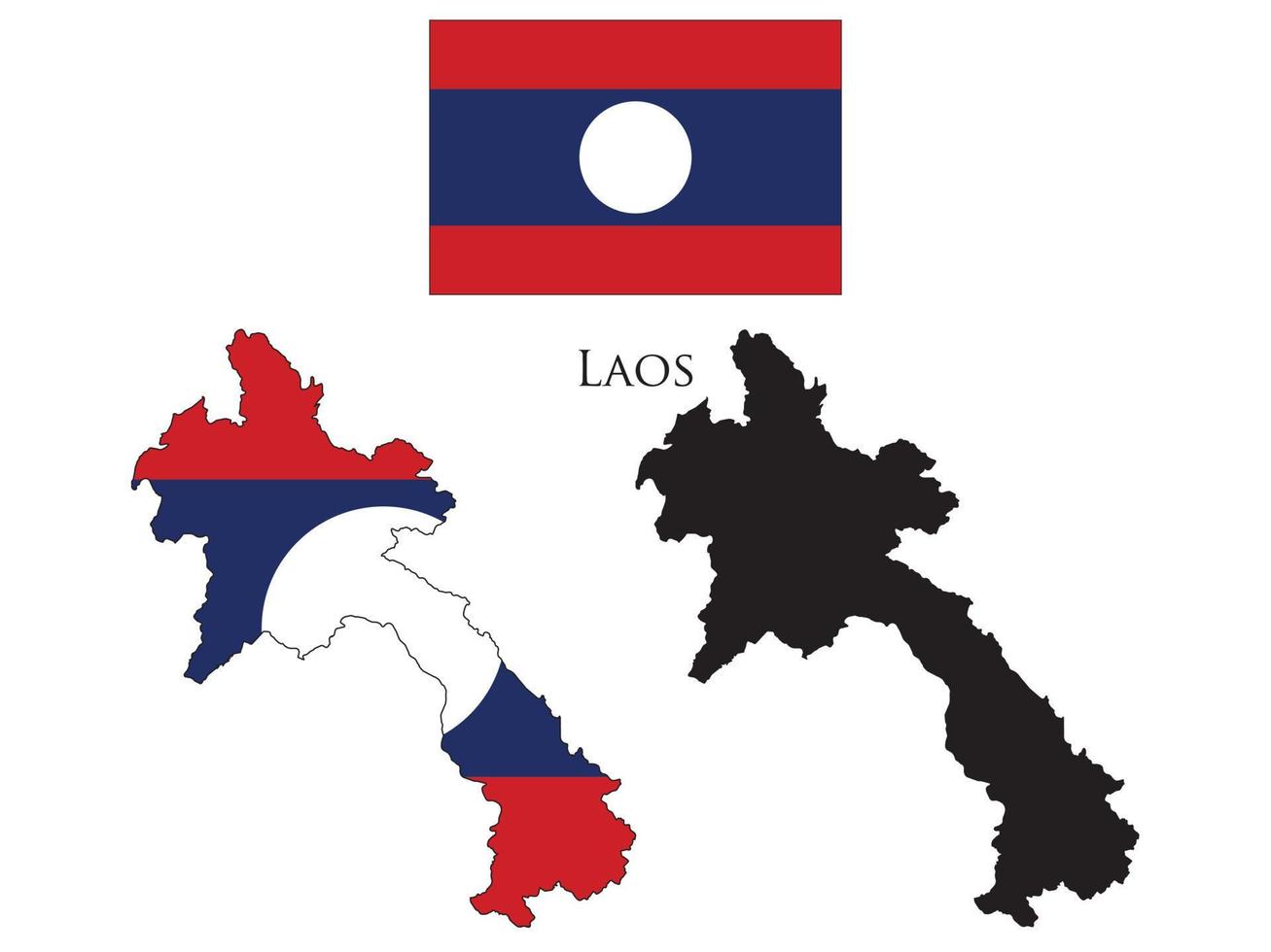 Laos bandera y mapa ilustración vector