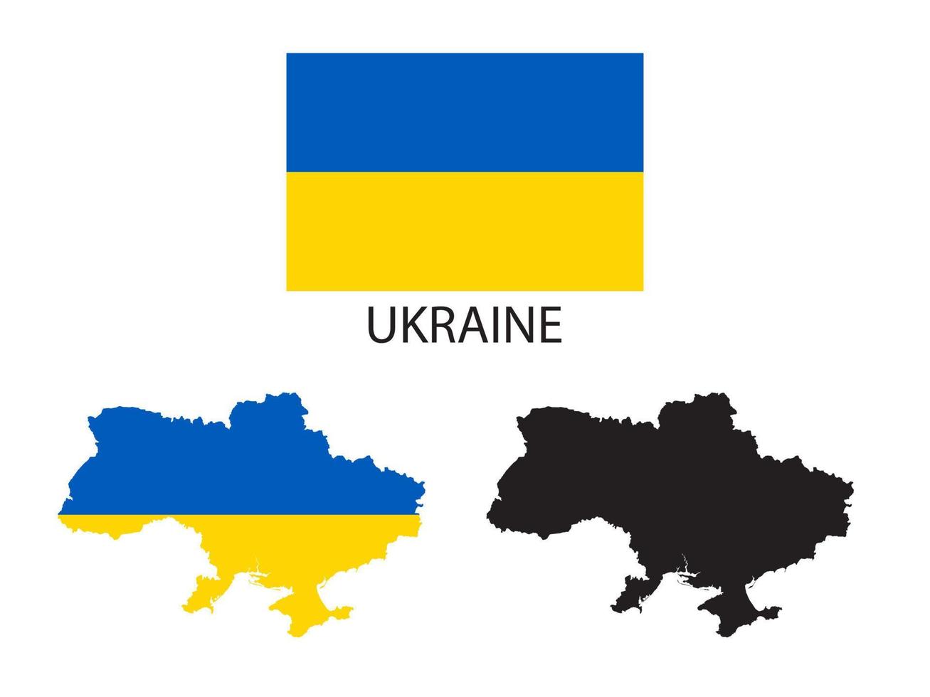 Ucrania bandera y mapa ilustración vector