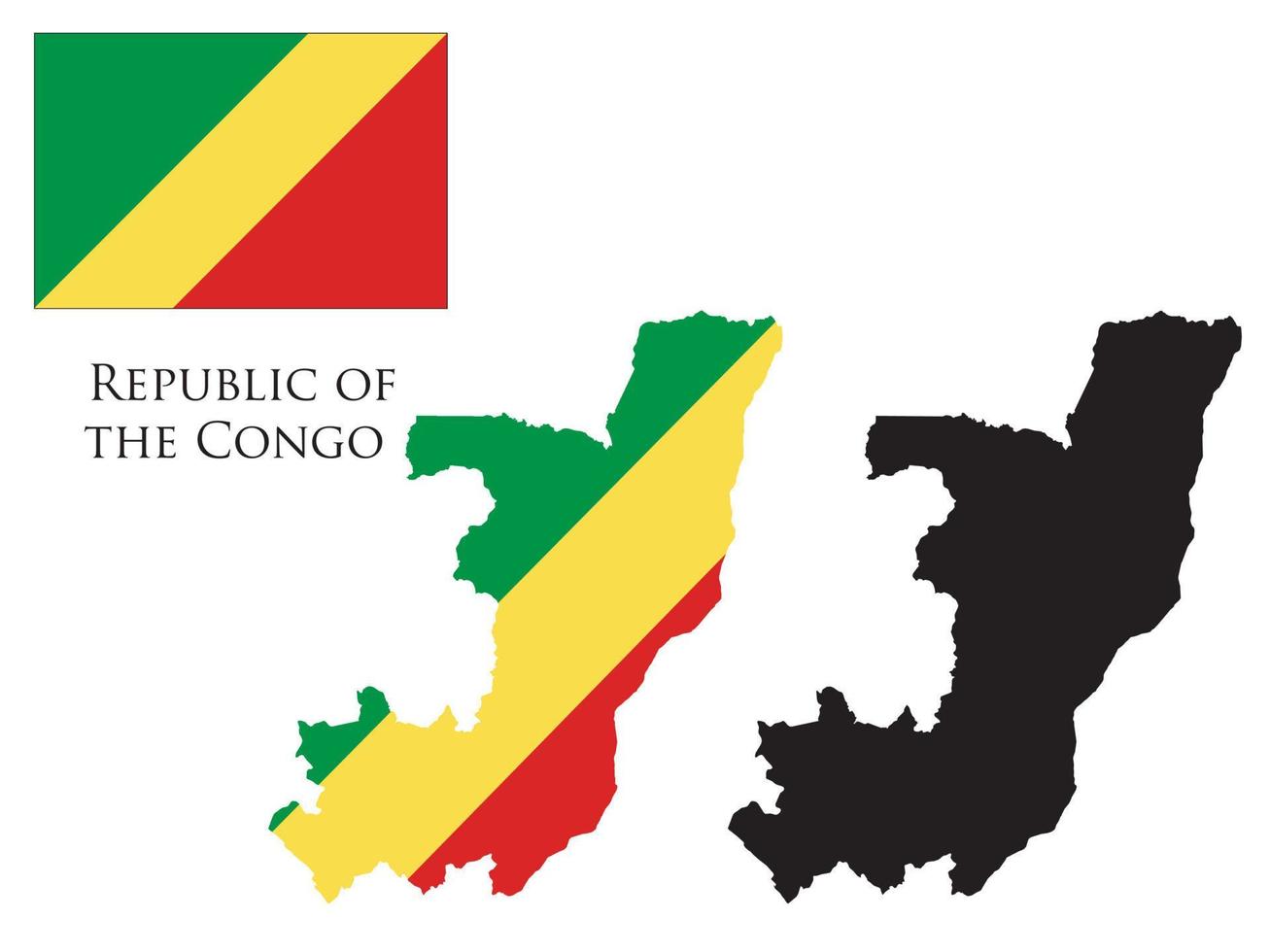 Republic of the Congo flag and map illustration vector