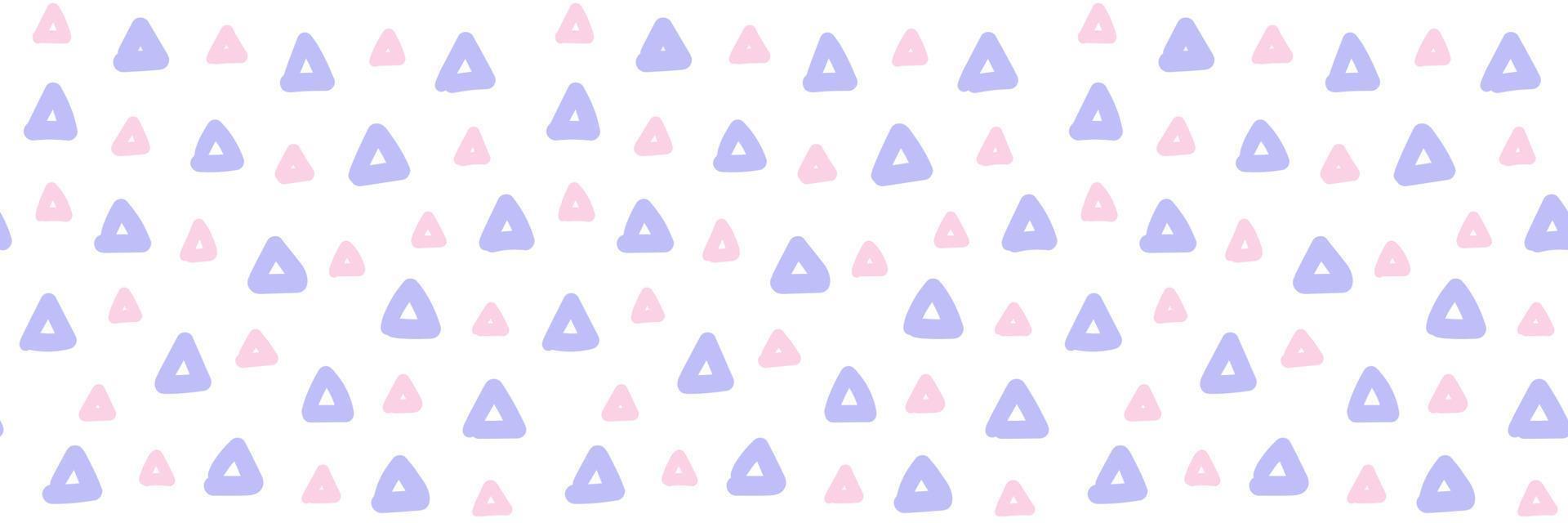 Hand drawn triangles seamless pattern. Simple backgrond with sketch shapes. Vector texture for home decor, children's textile, wrapping paper, invitation card.