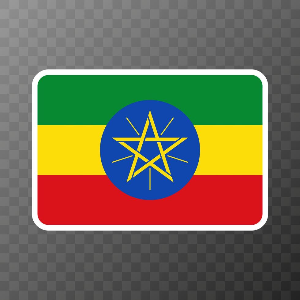 Ethiopia flag, official colors and proportion. Vector illustration.