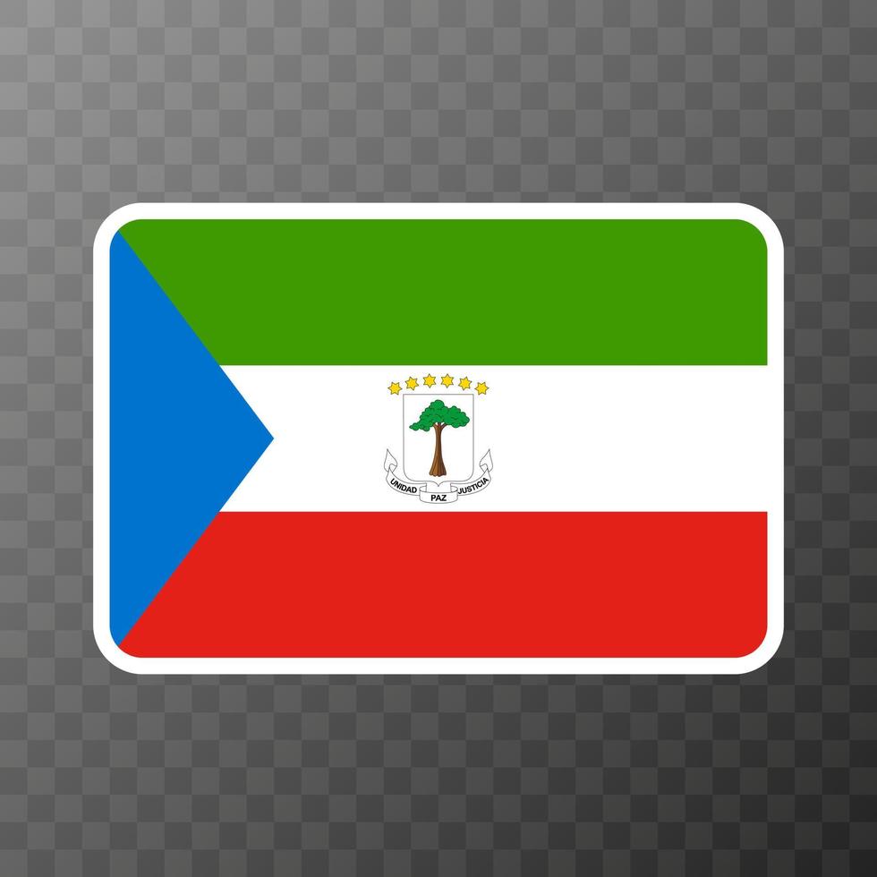 bandera de guinea ecuatorial, colores oficiales y proporciones. ilustración vectorial vector