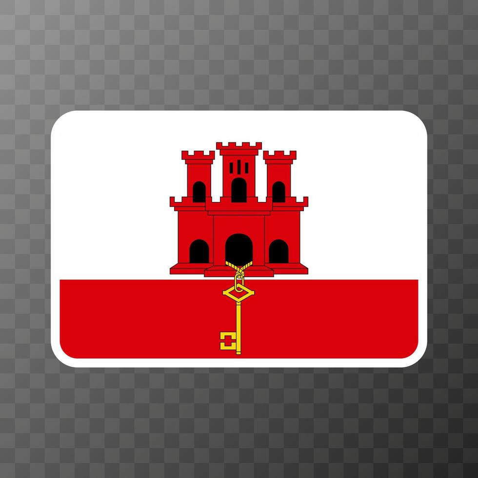 Gibraltar flag, official colors and proportion. Vector illustration.