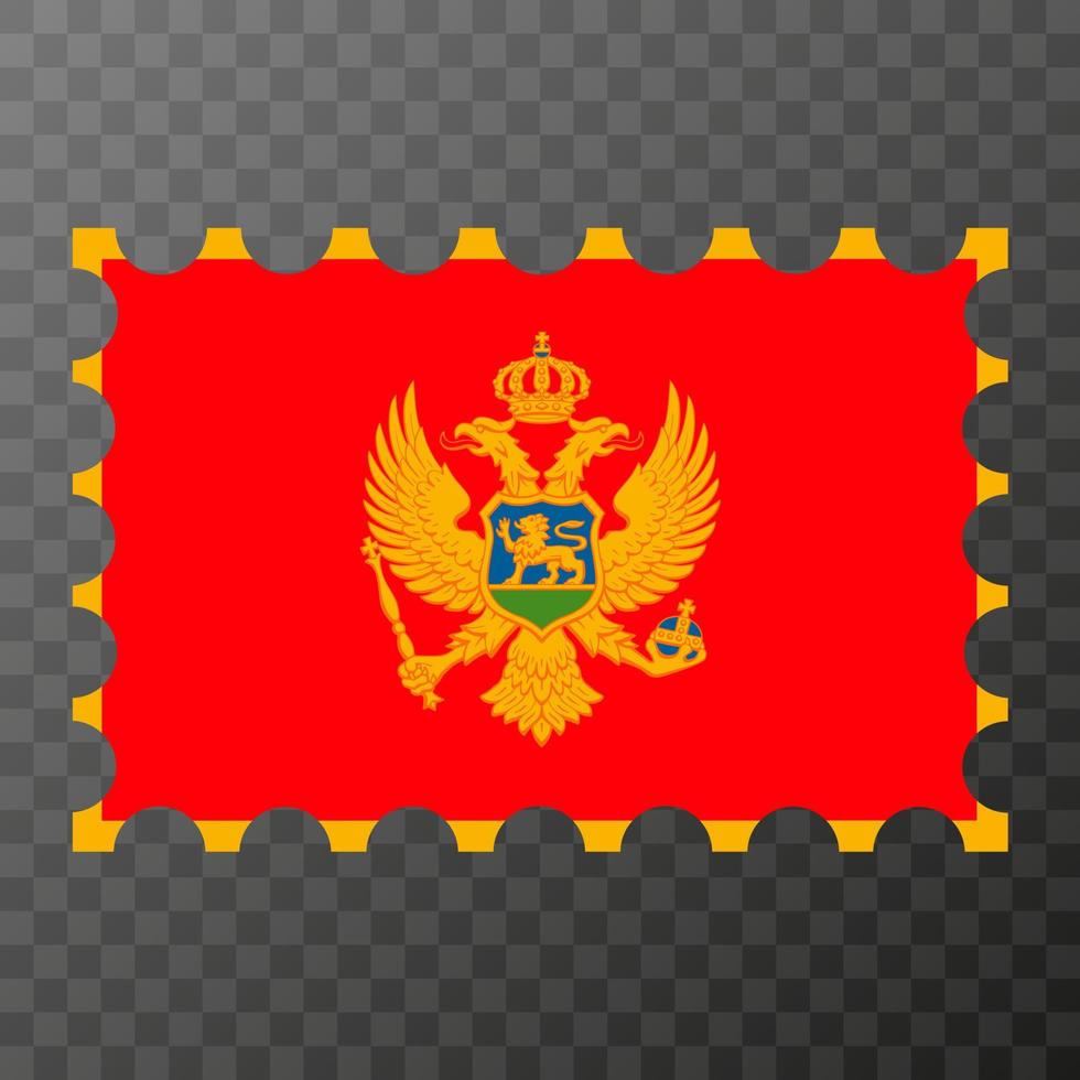 gastos de envío sello con montenegro bandera. vector ilustración.