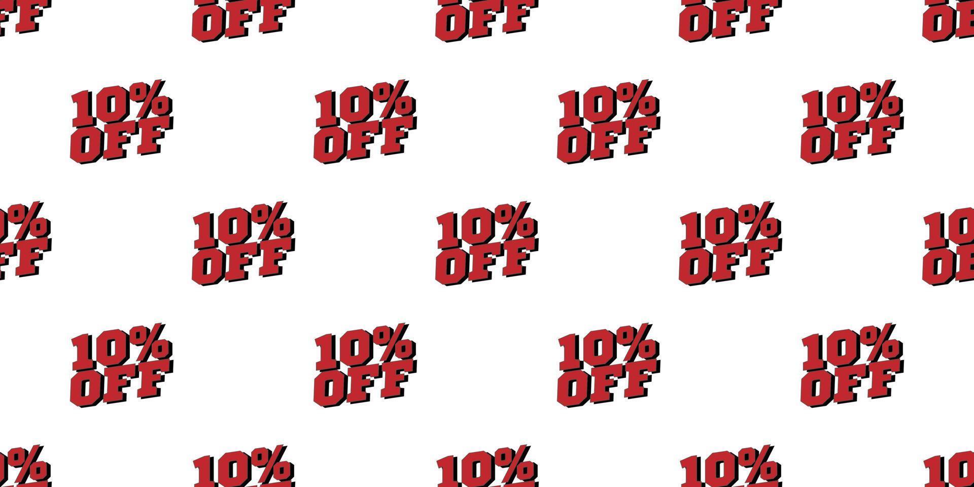 Sale 10 percent off banner pattern. Vector illustration.