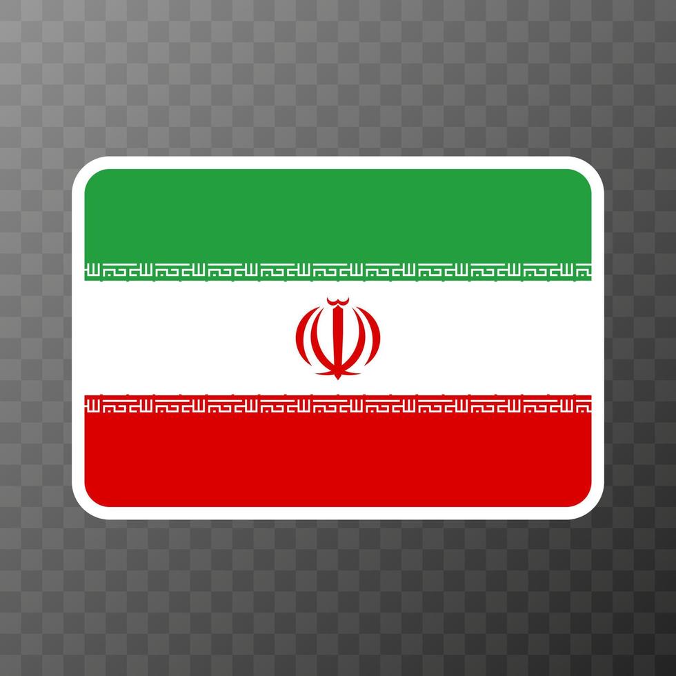 Iran flag, official colors and proportion. Vector illustration.