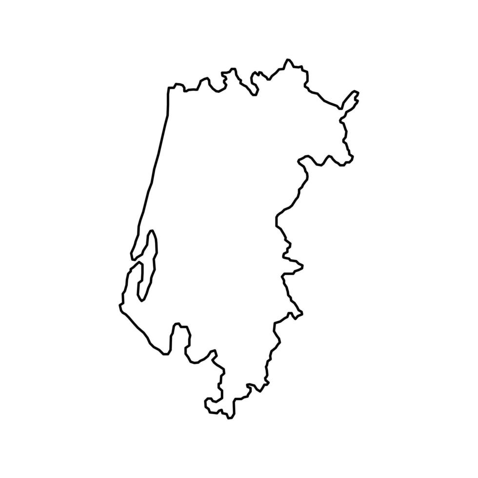 Aveiro Map, District of Portugal. Vector Illustration.