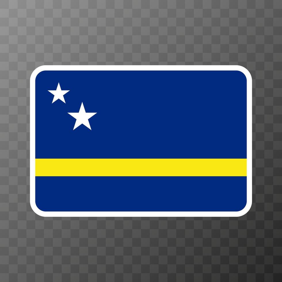 Curacao flag, official colors and proportion. Vector illustration.