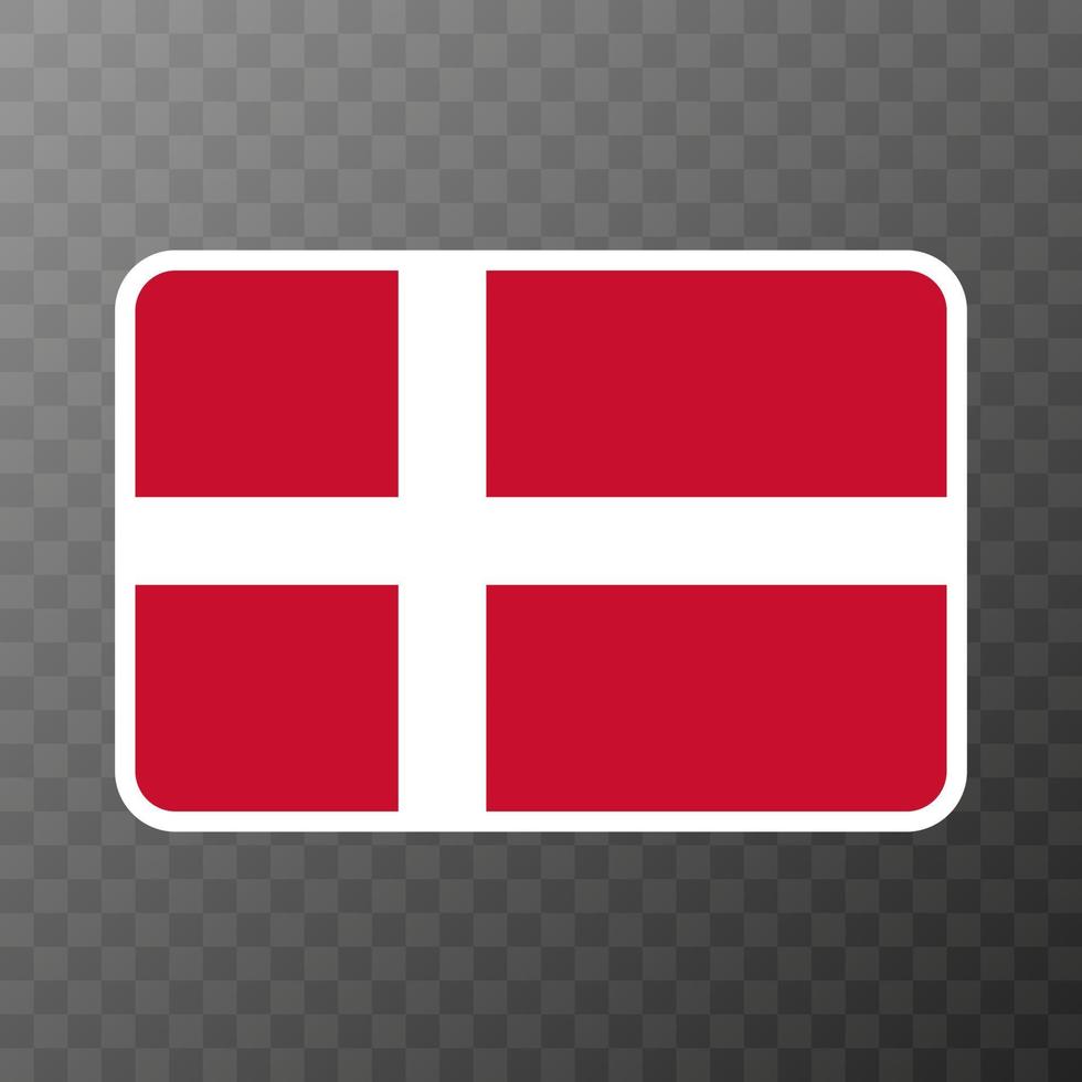 Denmark flag, official colors and proportion. Vector illustration.