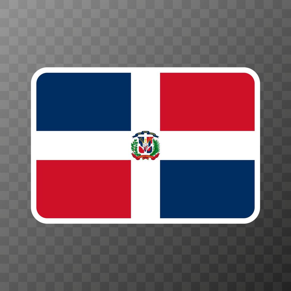 Dominican Republic flag, official colors and proportion. Vector illustration.