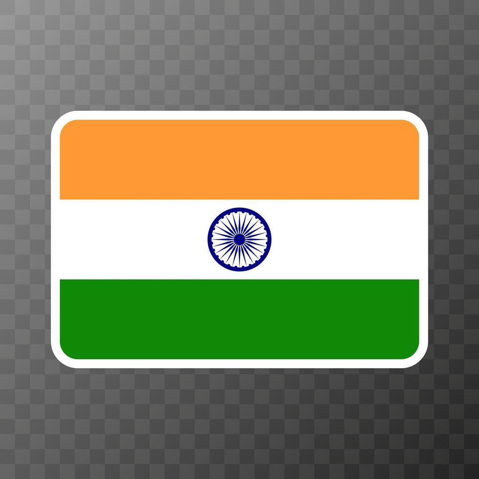 India flag, official colors and proportion. Vector illustration.