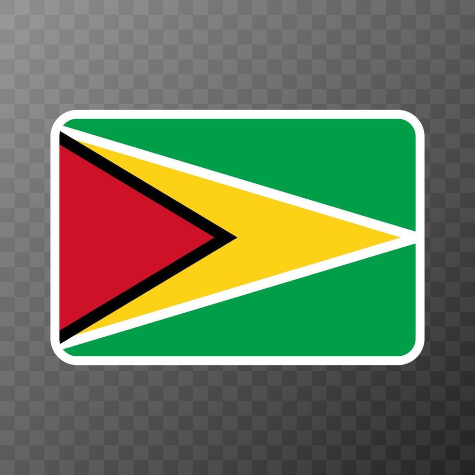 Guyana flag, official colors and proportion. Vector illustration.