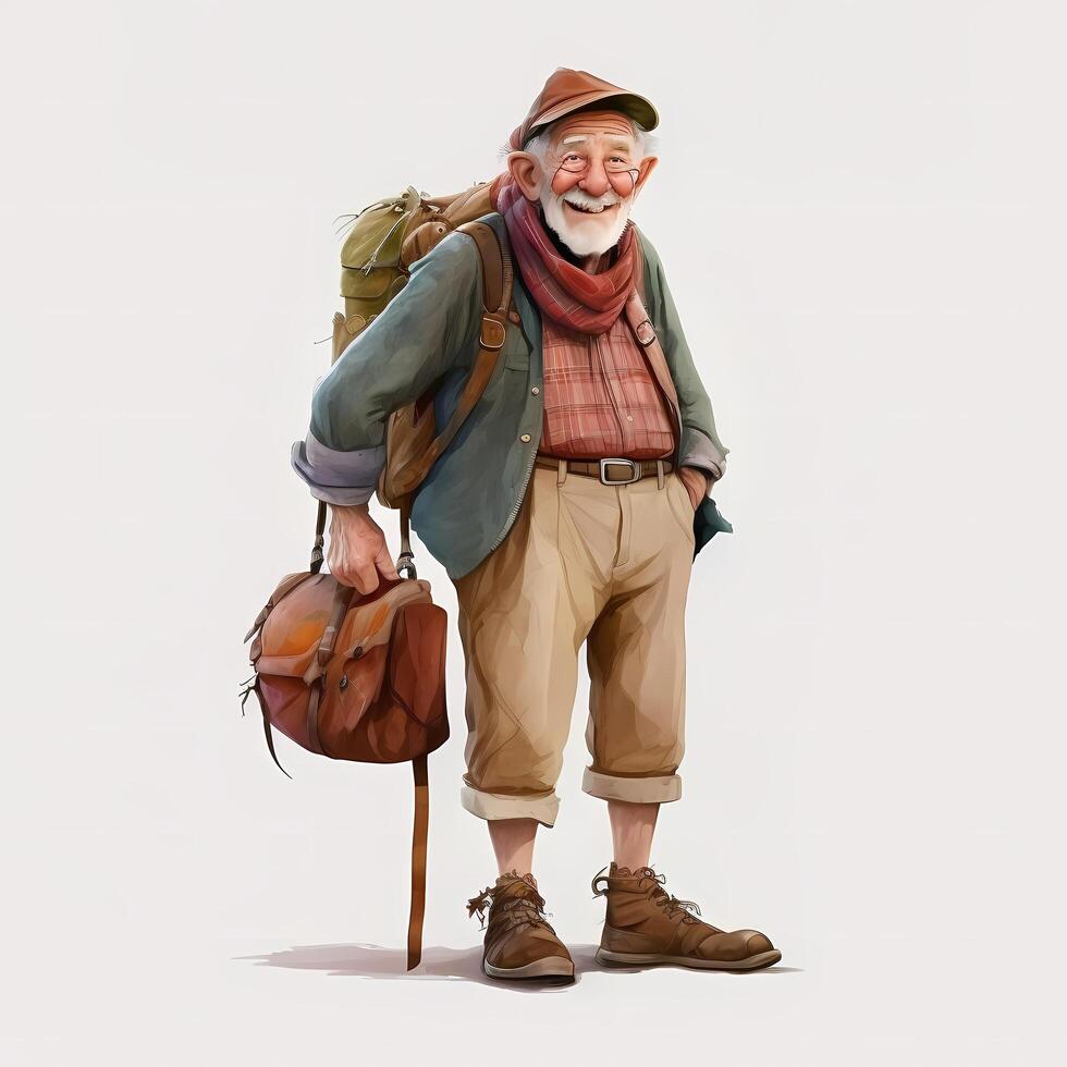 old man character full body pose photo