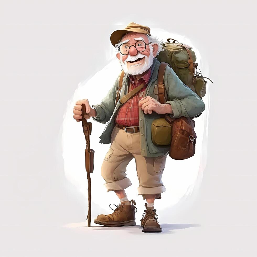 old man character full body pose photo