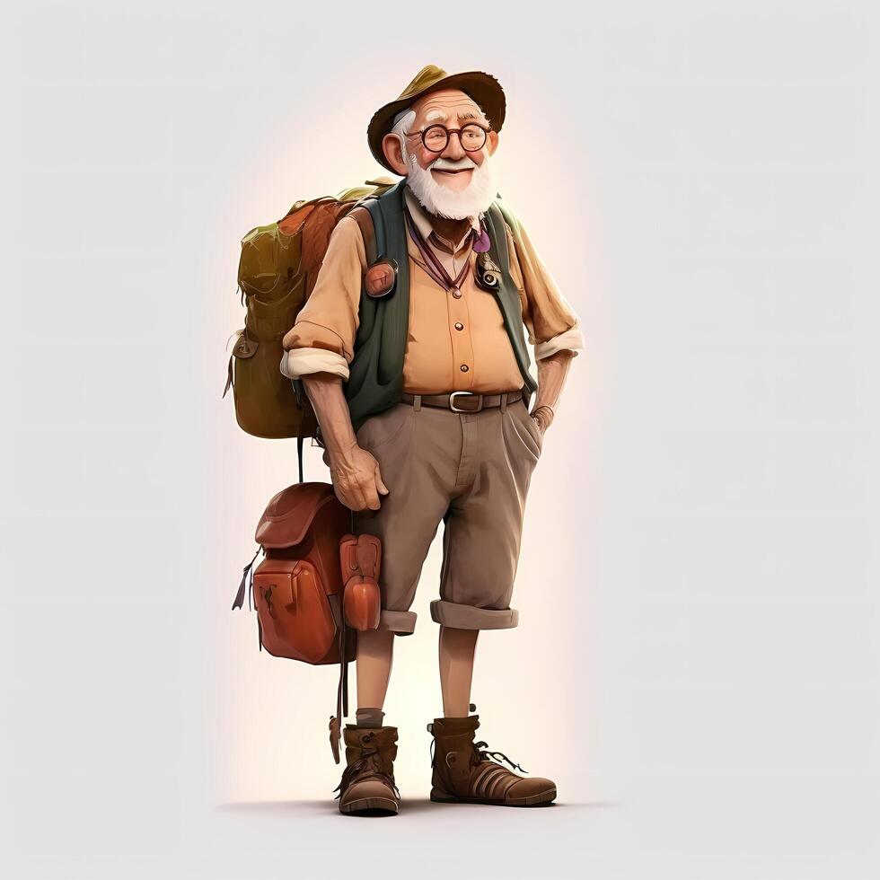 old man character full body pose photo