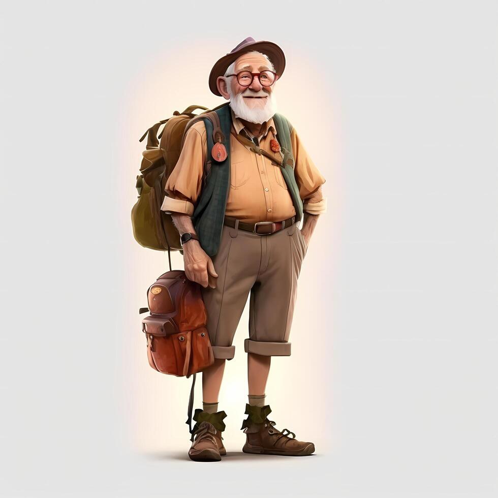 old man character full body pose photo