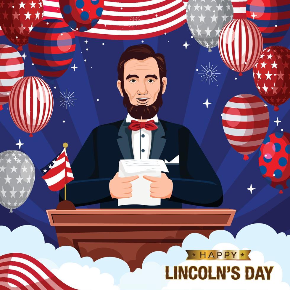 Celebration of Abraham Lincoln's Day Concept vector