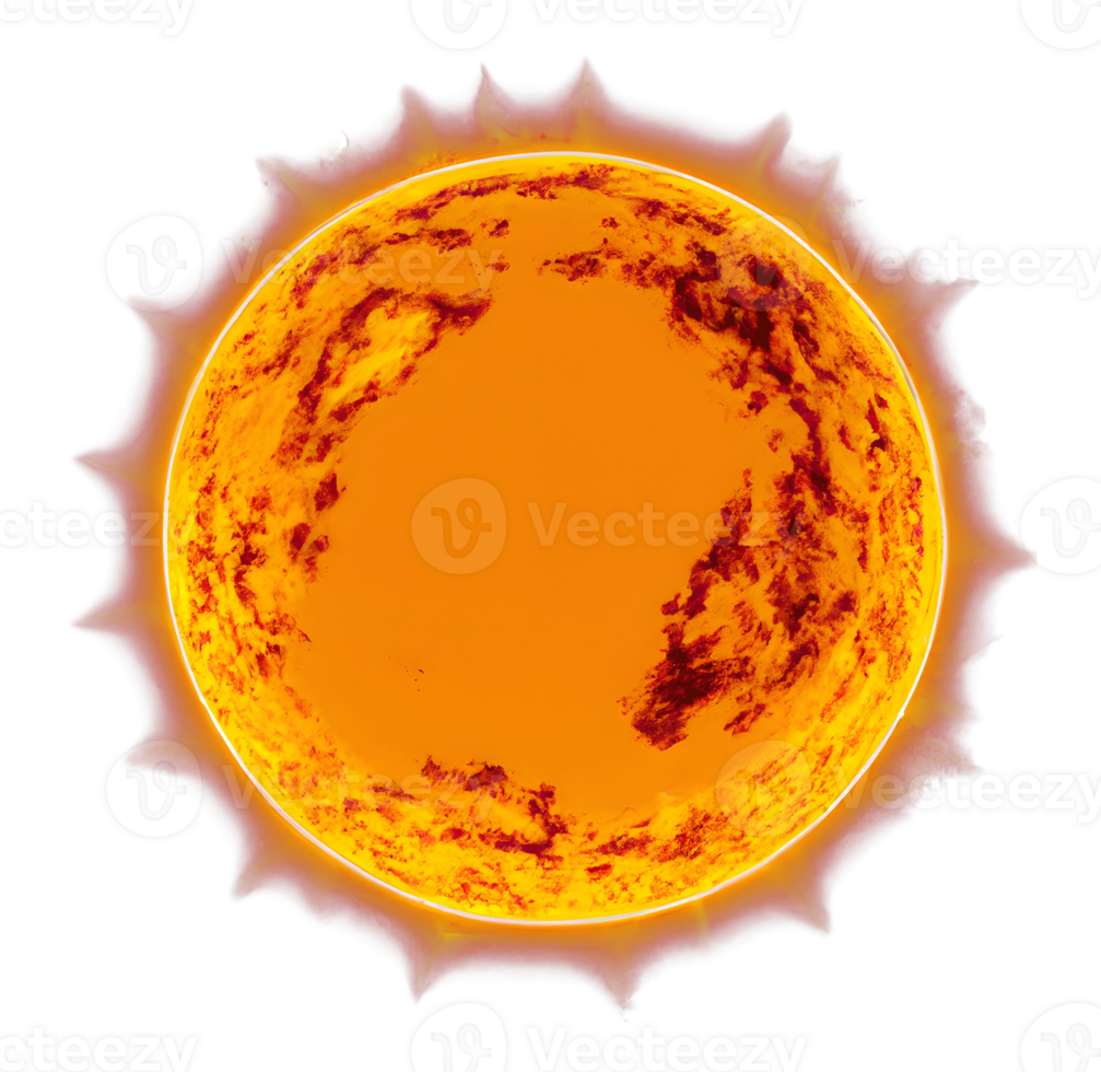 3d sun icon. solar. glowing hot sun. large sphere of red energy. icon for weather app. Generative AI. png