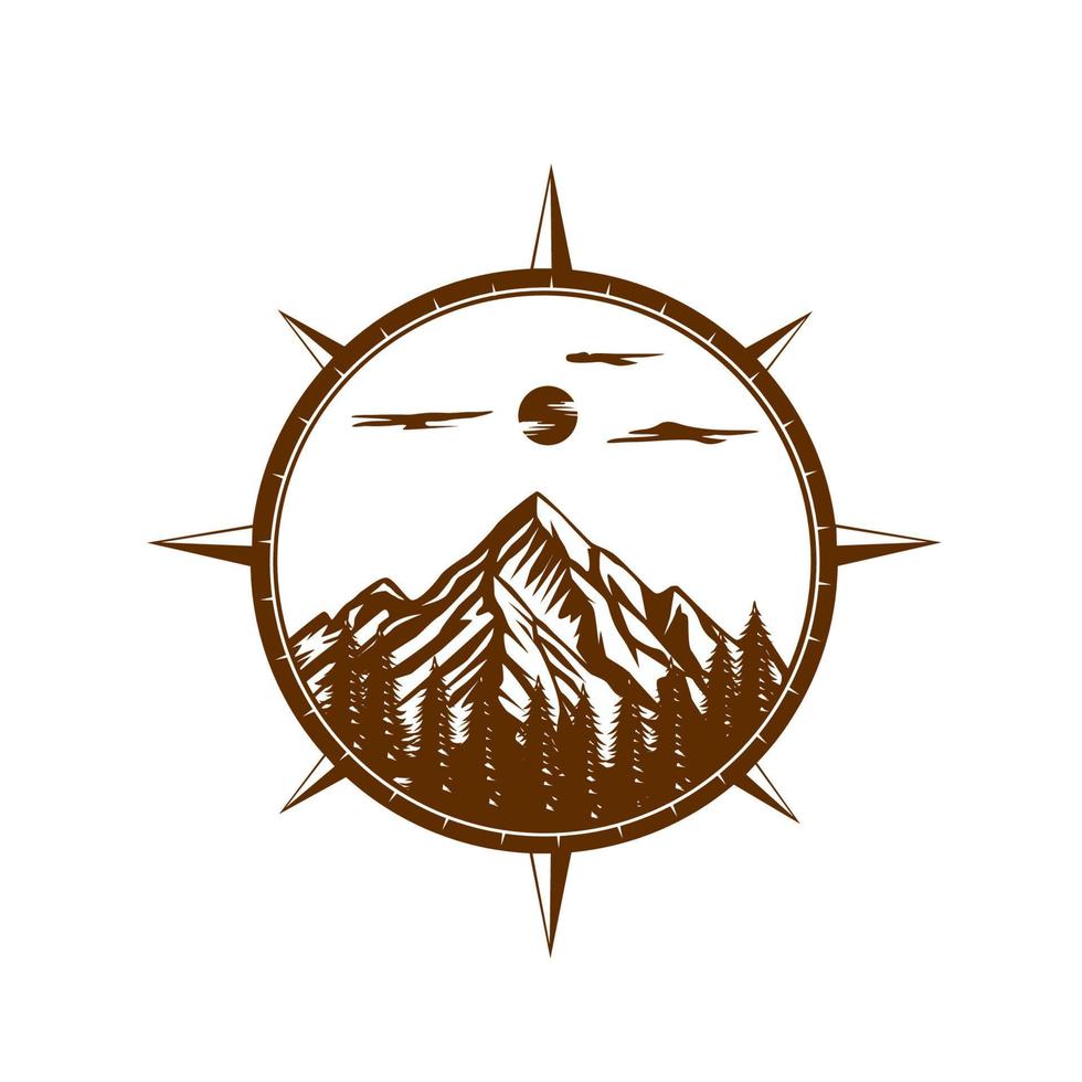 Mountain Logo, Vector Mountain Climbing, Adventure, Design For Climbing, Climbing Equipment, And Brand With Mountain Logo vector illustration