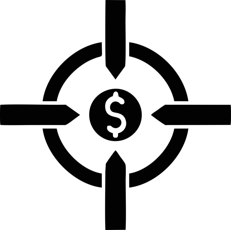 Target focus icon symbol design image, illustration of the success goal icon concept. EPS 10 vector