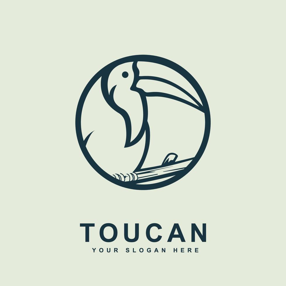 Toucan simple logo design image bird vector illustration