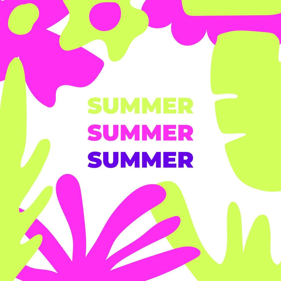 Summer Sale banner with abstract tropical leaves and minimal flowers. Design templates for sale, advertising, promo events. Minimalist and modern style vector