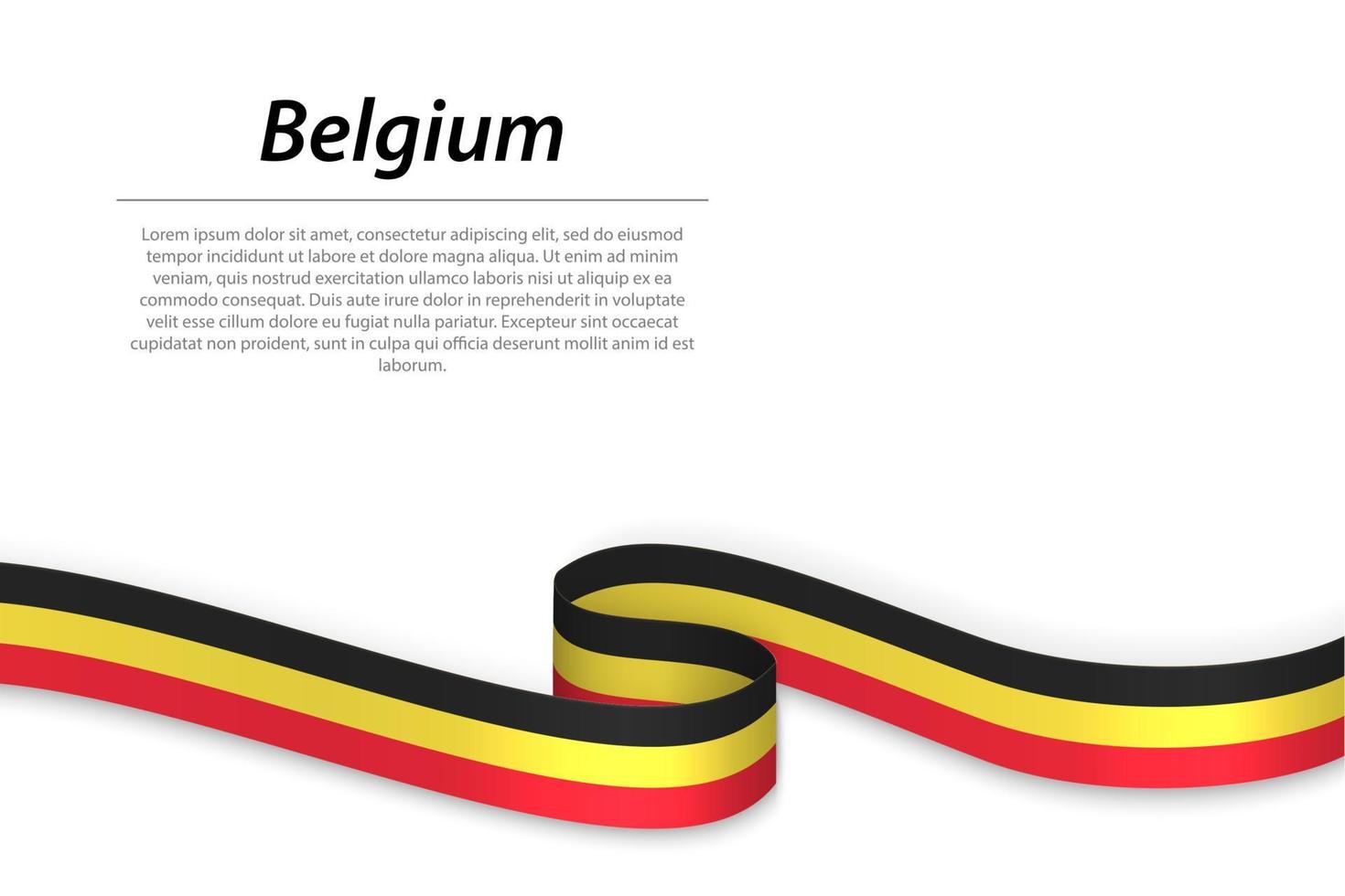 ondulación cinta o bandera con bandera de Bélgica. modelo para independencia día vector