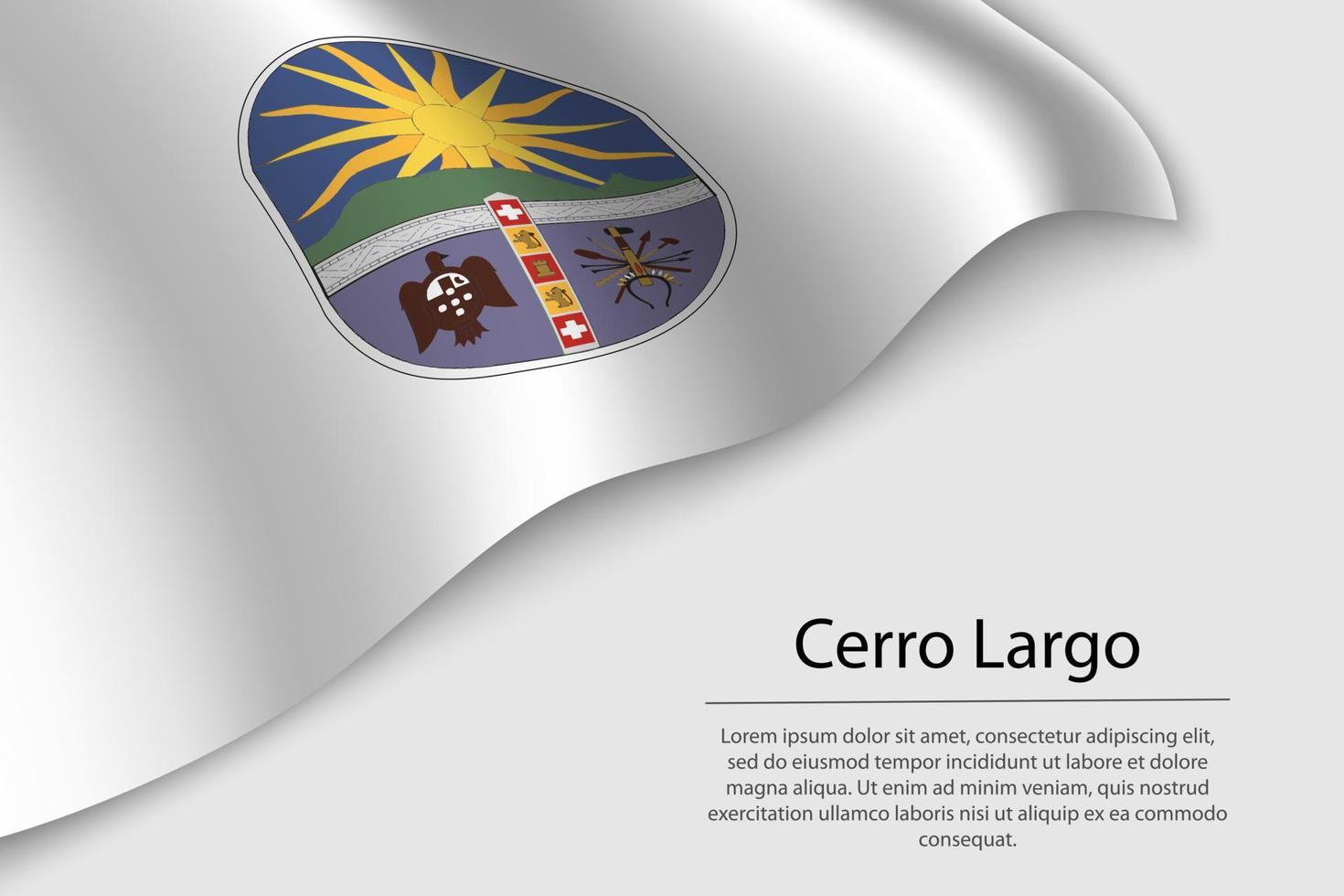 Wave flag of Cerro Largo is a state of Uruguay. vector