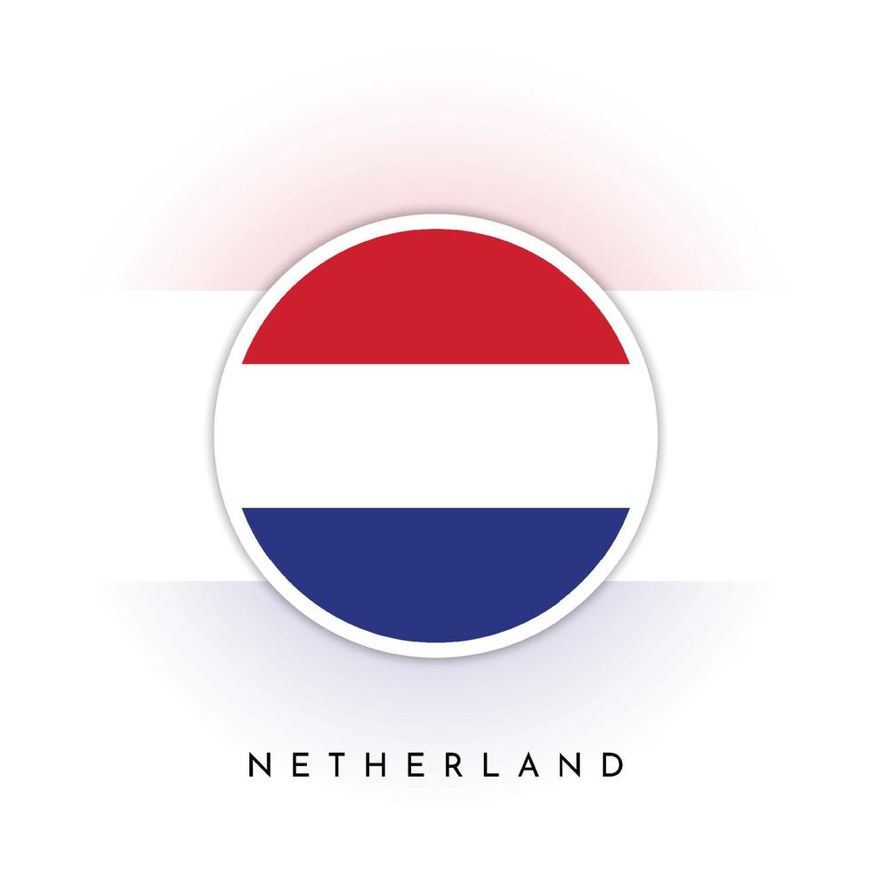 Netherland flag round design vector