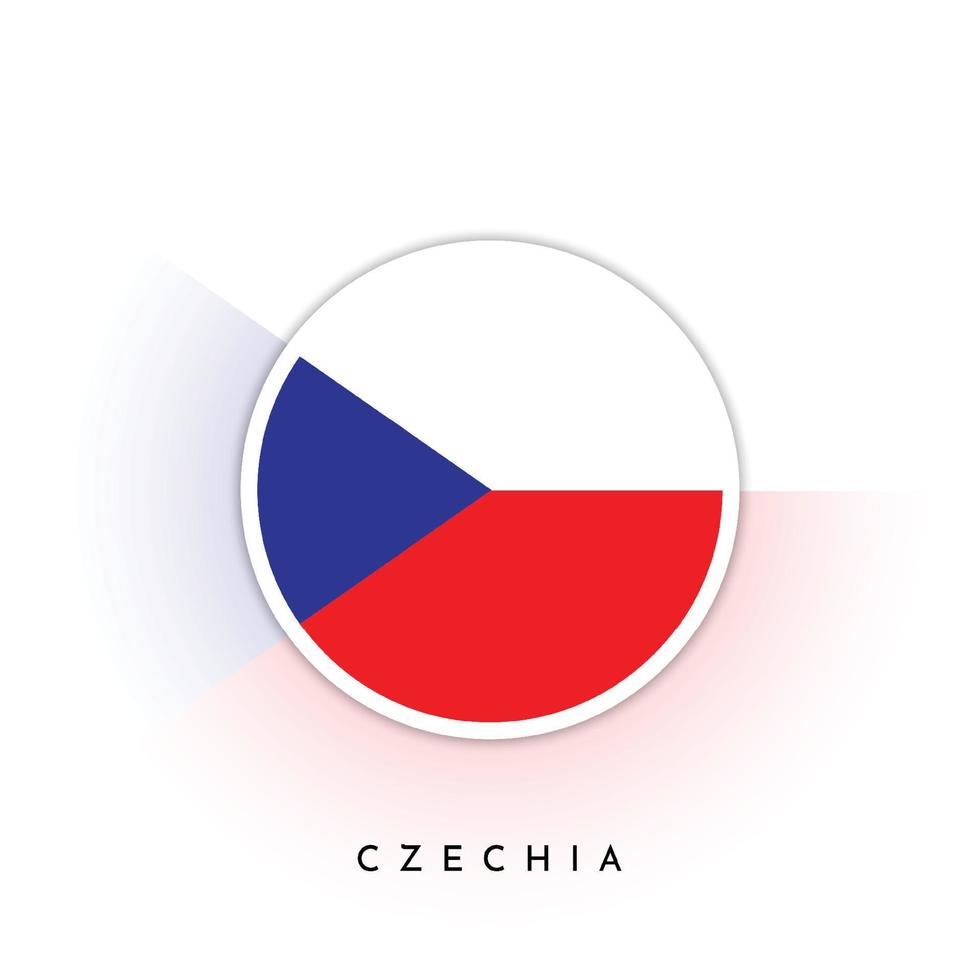 Chequia bandera redondo diseño vector