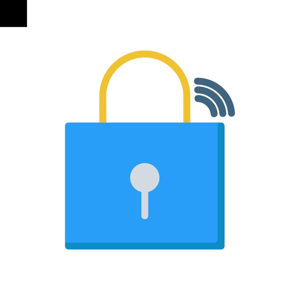 smart padlock icon flat style vector