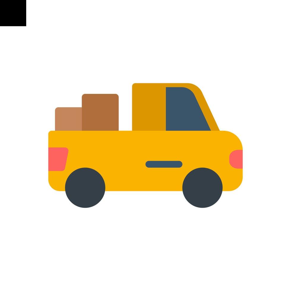 pickup truck icon flat style vector