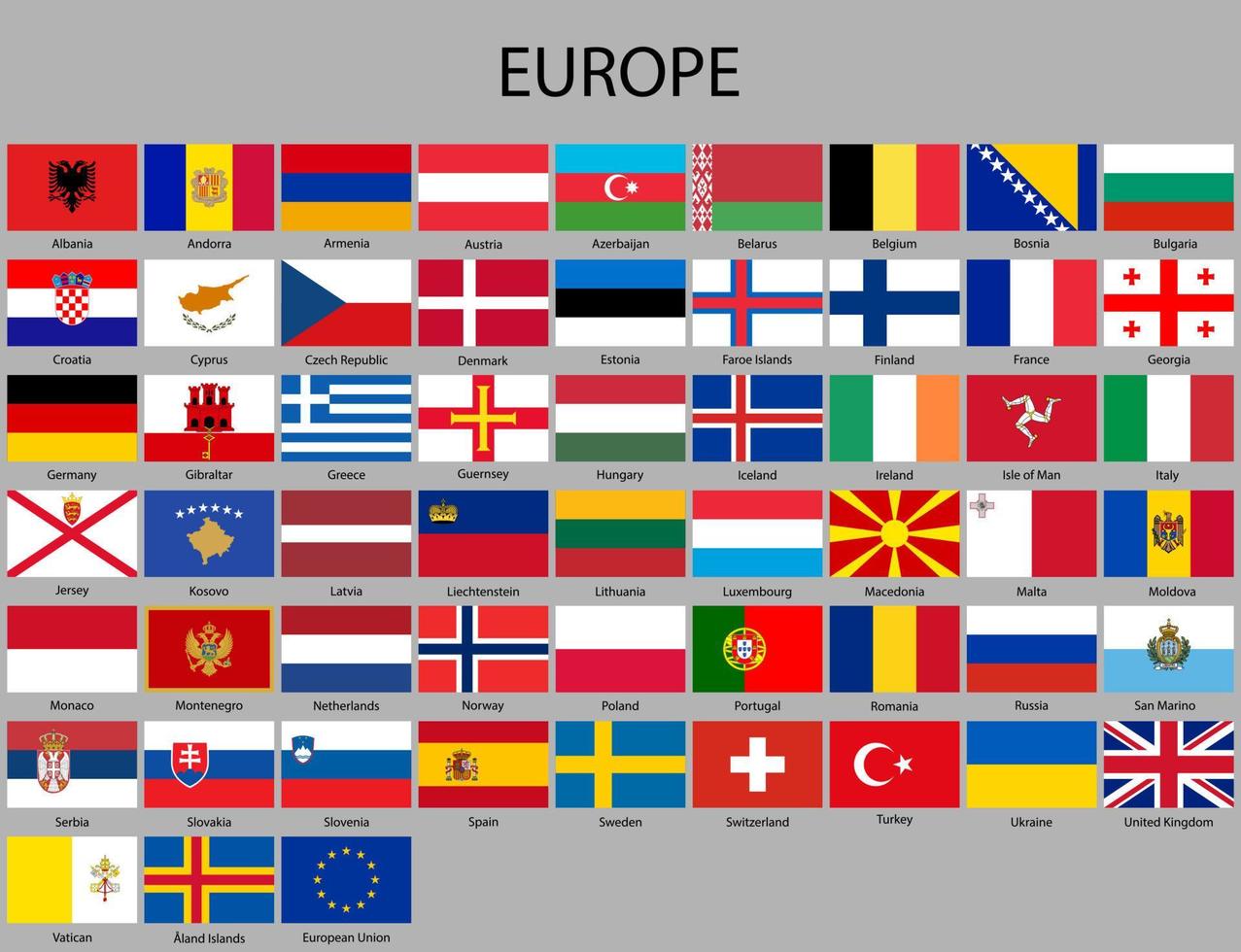 todas banderas de Europa vector