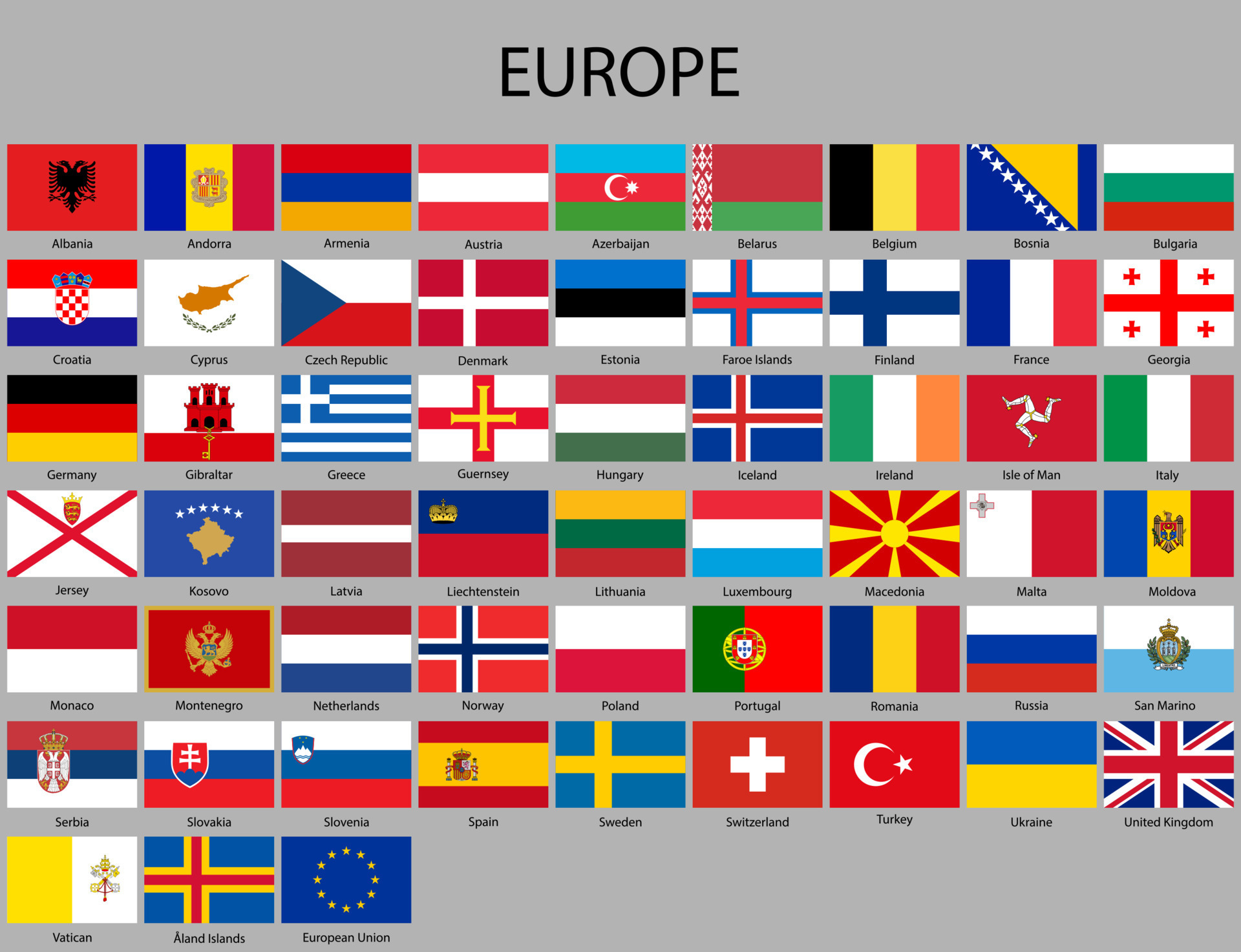 all flags of Europe 21823786 Vector Art at Vecteezy