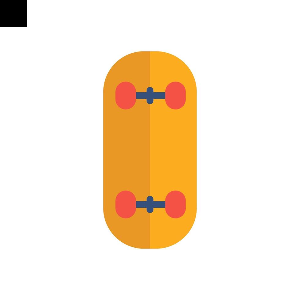 Skateboard icon vector, icon for website design, mobile app, ui. Vector Illustration