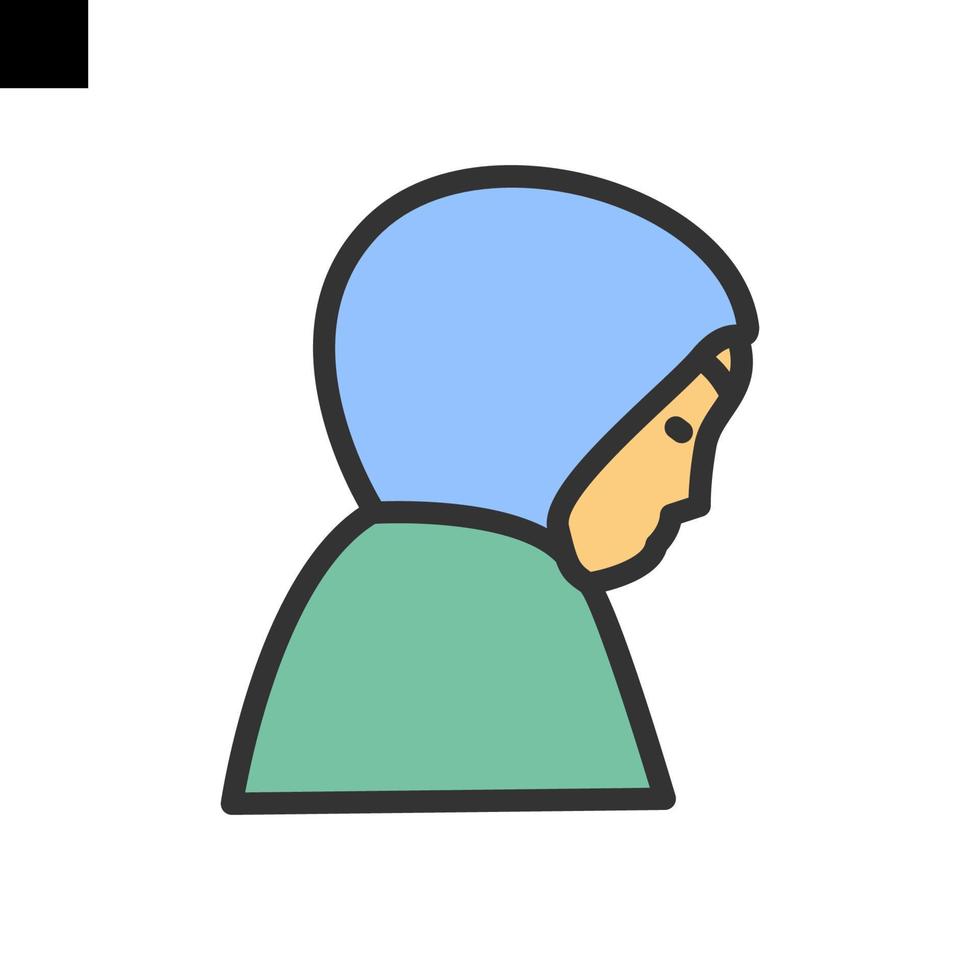 árabe musulmán mujer hijab niña logo estilo vector