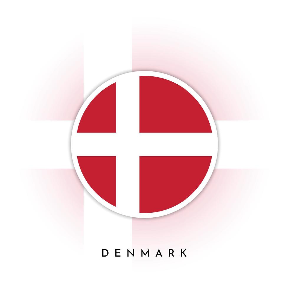 Denmark round flag design vector