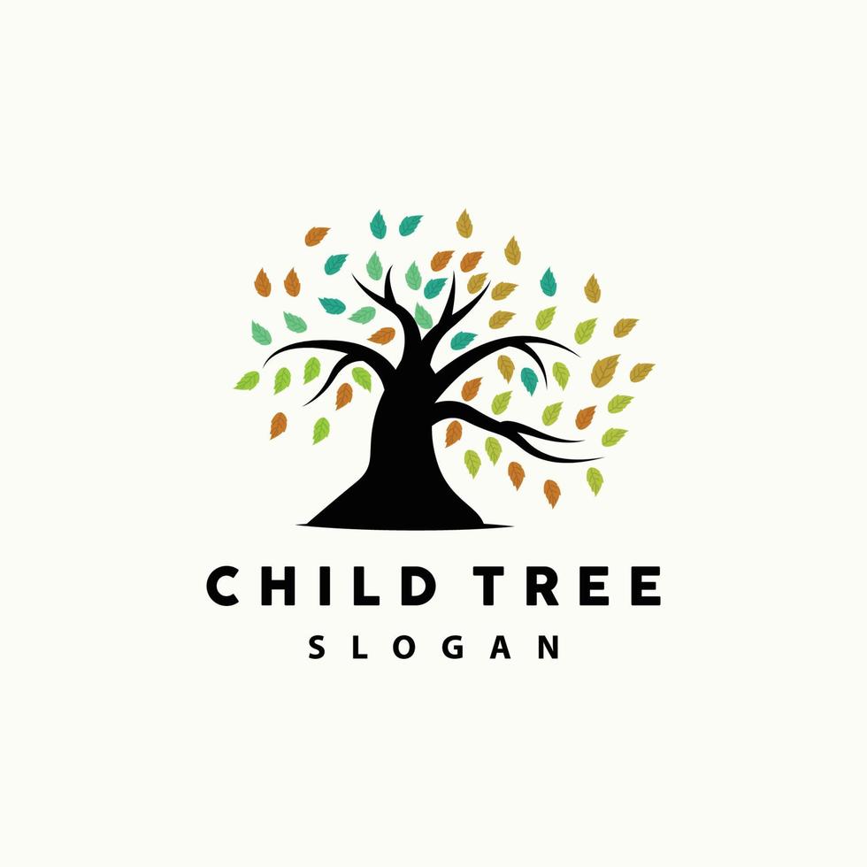 Tree Logo, Life Balance Education Vector, Luxurious Elegant Simple Tree Design, Playground Illustration Icon vector