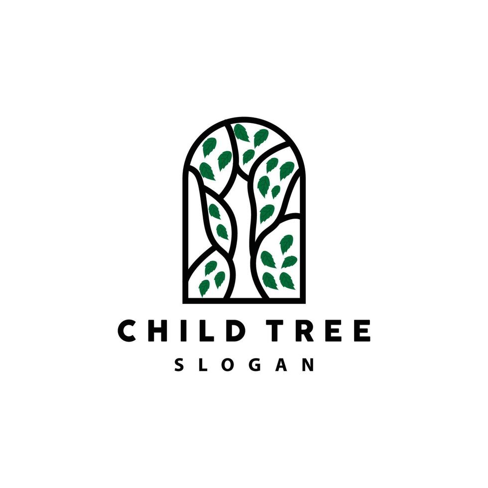 Tree Logo, Life Balance Education Vector, Luxurious Elegant Simple Tree Design, Playground Illustration Icon vector