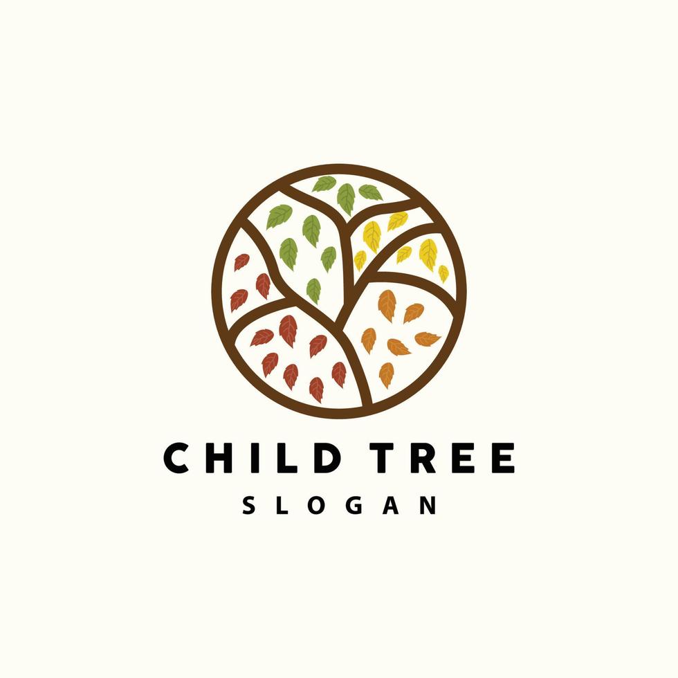 Tree Logo, Life Balance Education Vector, Luxurious Elegant Simple Tree Design, Playground Illustration Icon vector