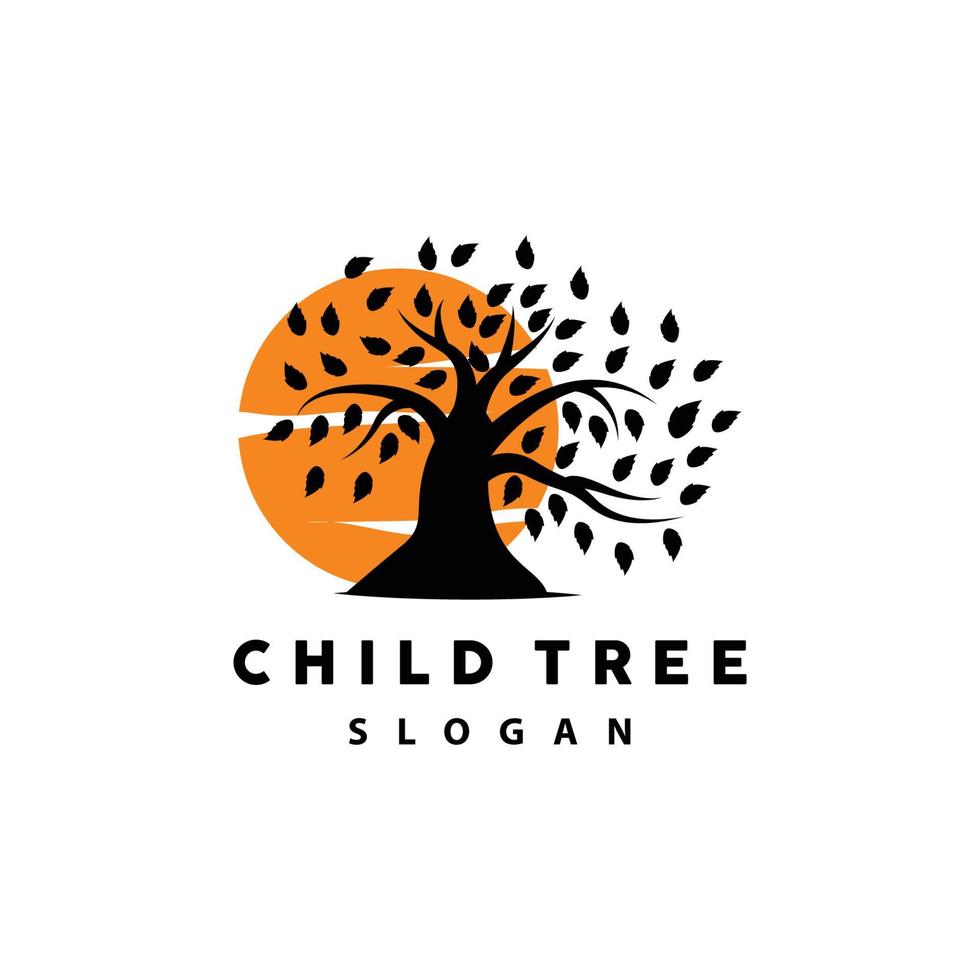Tree Logo, Life Balance Education Vector, Luxurious Elegant Simple Tree Design, Playground Illustration Icon vector