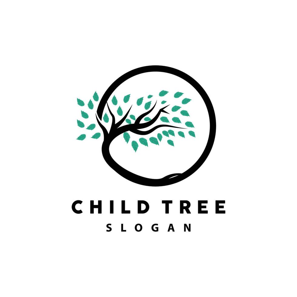 Tree Logo, Life Balance Education Vector, Luxurious Elegant Simple Tree Design, Playground Illustration Icon vector