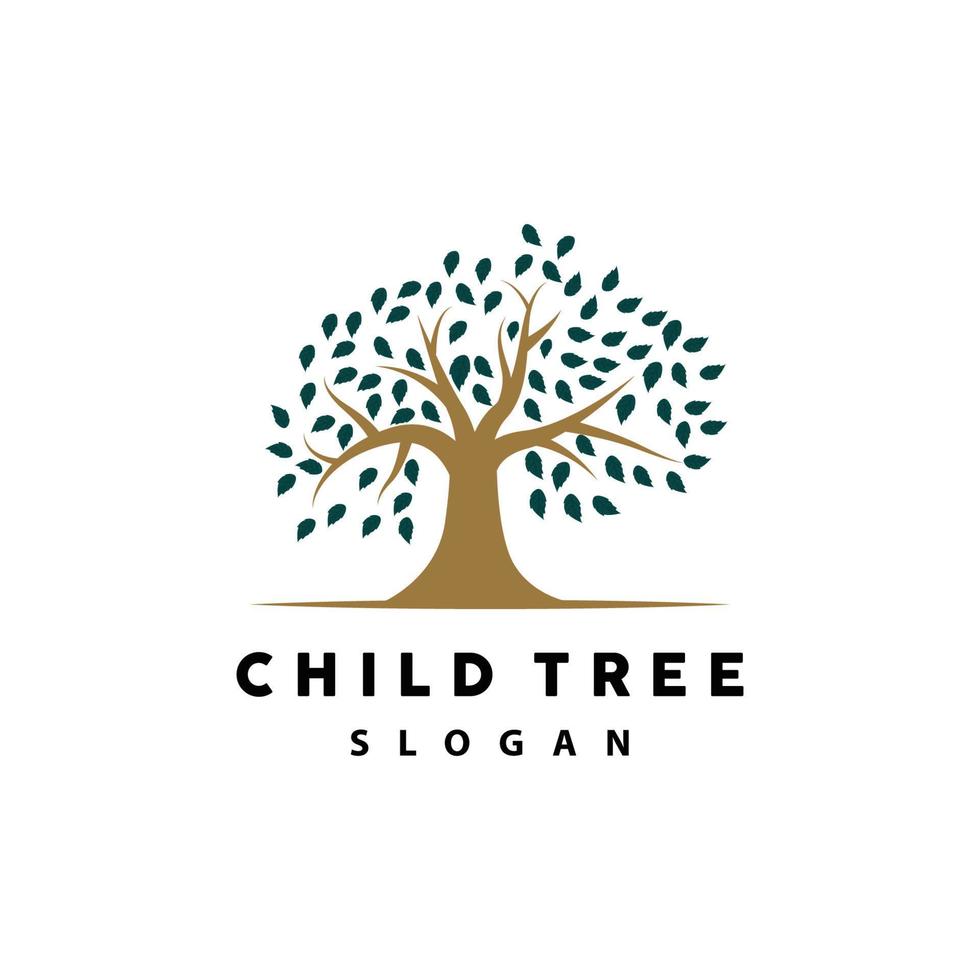 Tree Logo, Life Balance Education Vector, Luxurious Elegant Simple Tree Design, Playground Illustration Icon vector