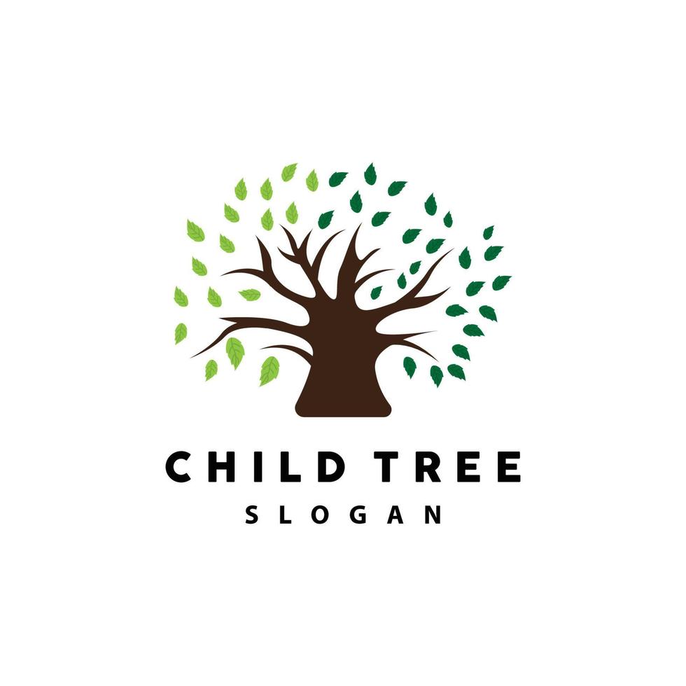 Tree Logo, Life Balance Education Vector, Luxurious Elegant Simple Tree Design, Playground Illustration Icon vector