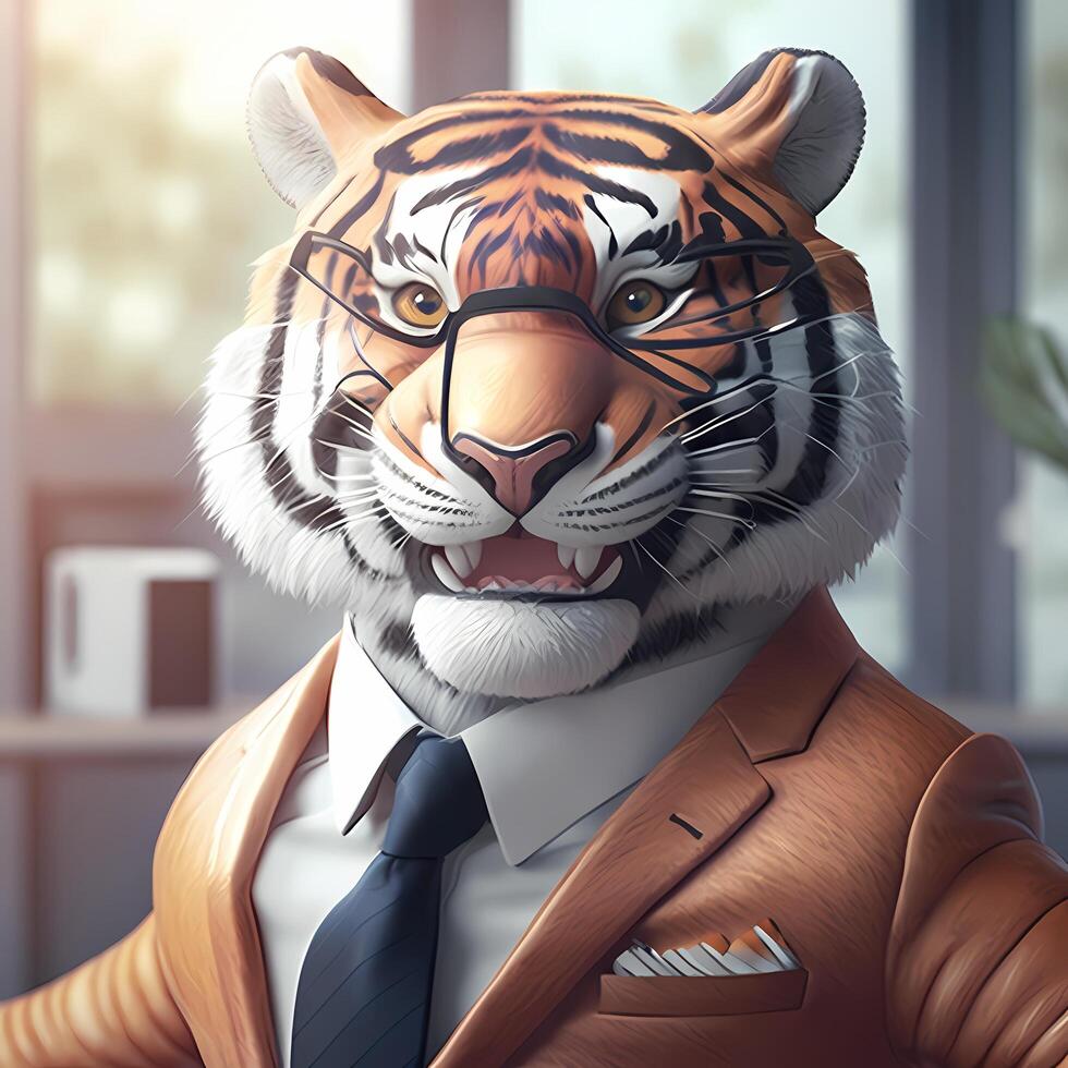 tiger illustration AI Generated photo