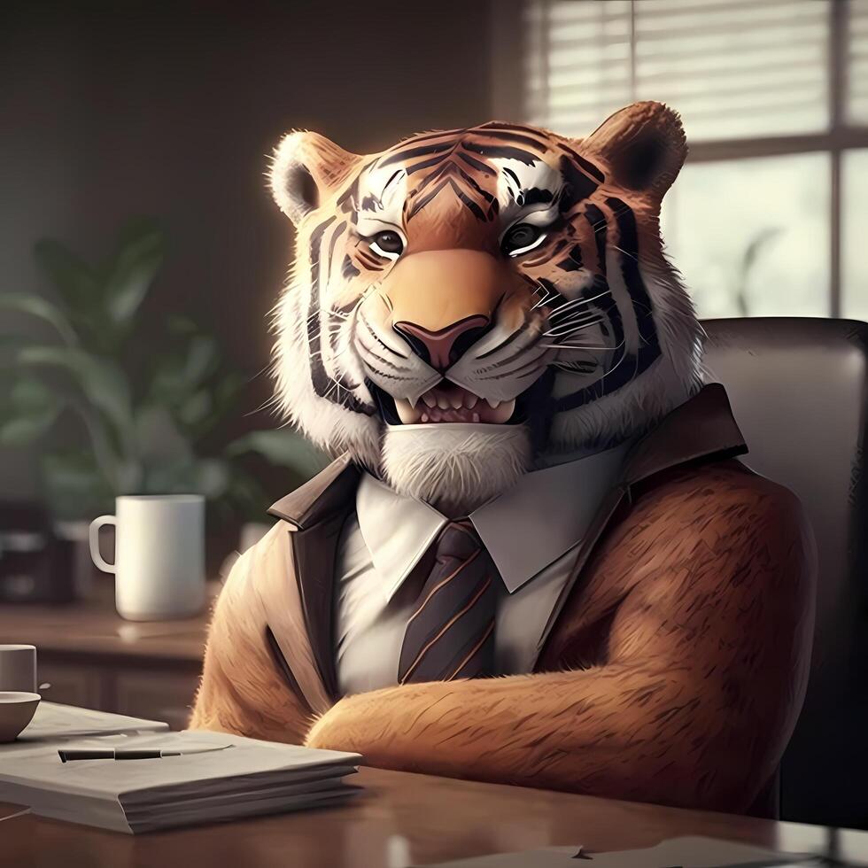 tiger illustration AI Generated photo