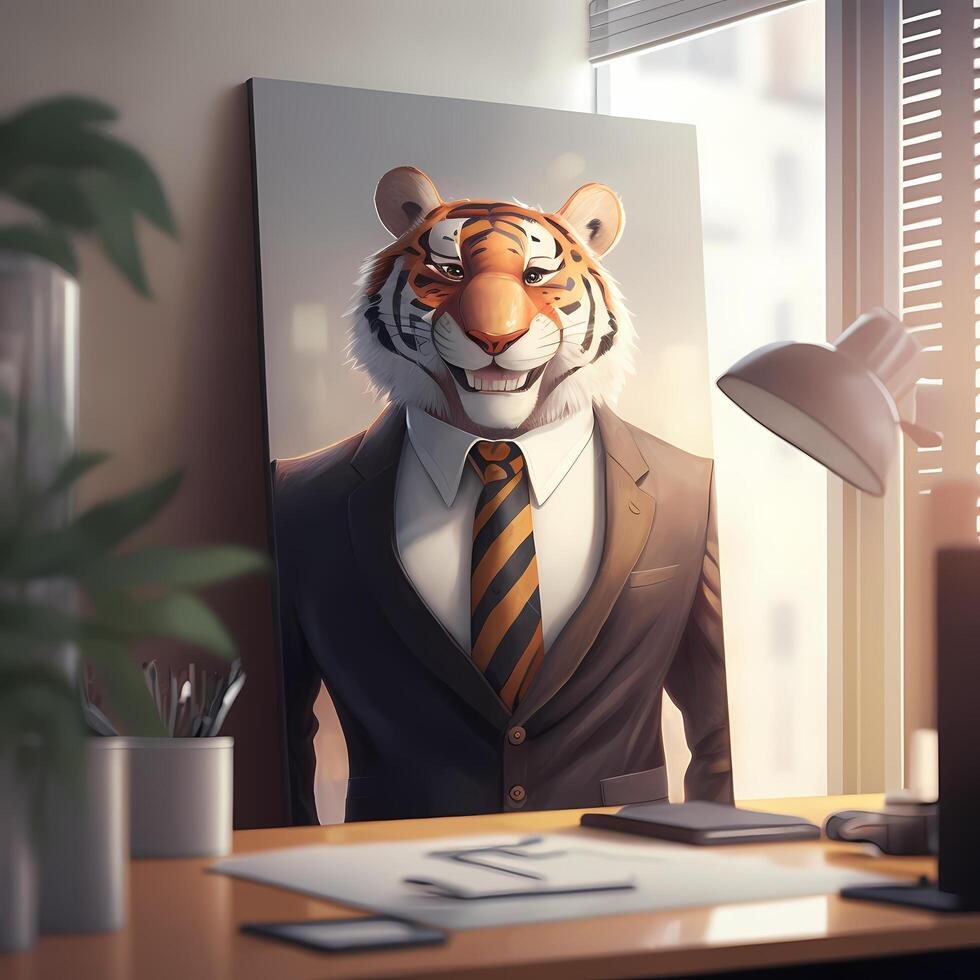 tiger illustration AI Generated photo